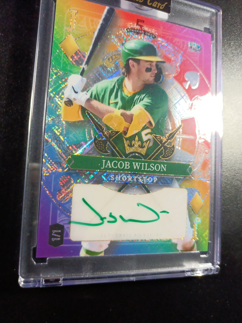 RARE # 1/1 Autograph Jacob Wilson Rainbow Prizm Rookie Baseball Wild Card /1