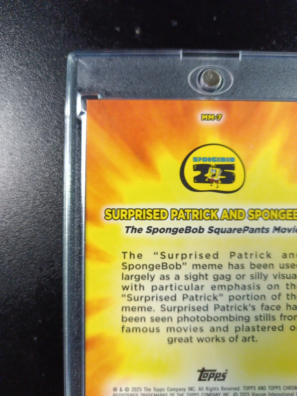 SpongeBob Masterful Memes Surprised Patrick & SpongeBob Card Topps Case Hit MM-7