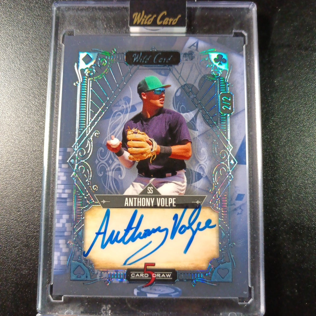 # 2/2 Autograph Anthony Volpe Holo Foil Blue Rookie Baseball Wild Card  MLB