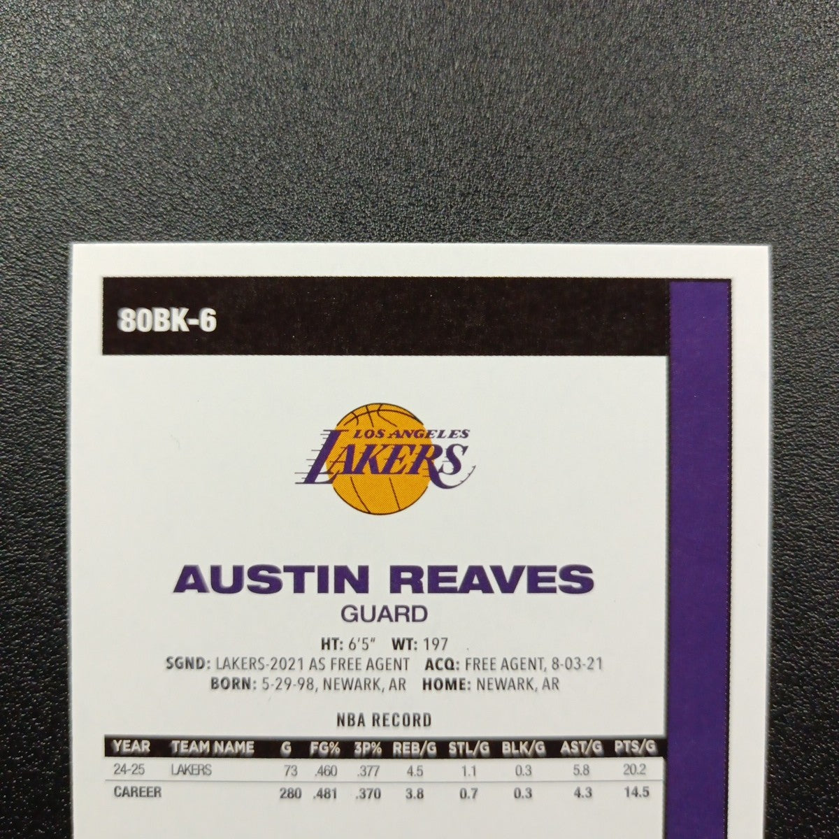 2025-26 Topps Basketball Card Austin Reaves Silver Foil 45th Anniversary