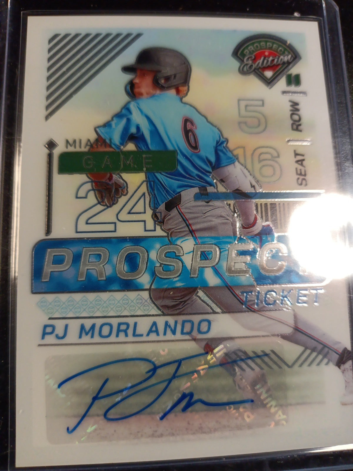 Autograph PJ Morlando Miami Marlins Rookie Baseball Card Panini Prospects 2024