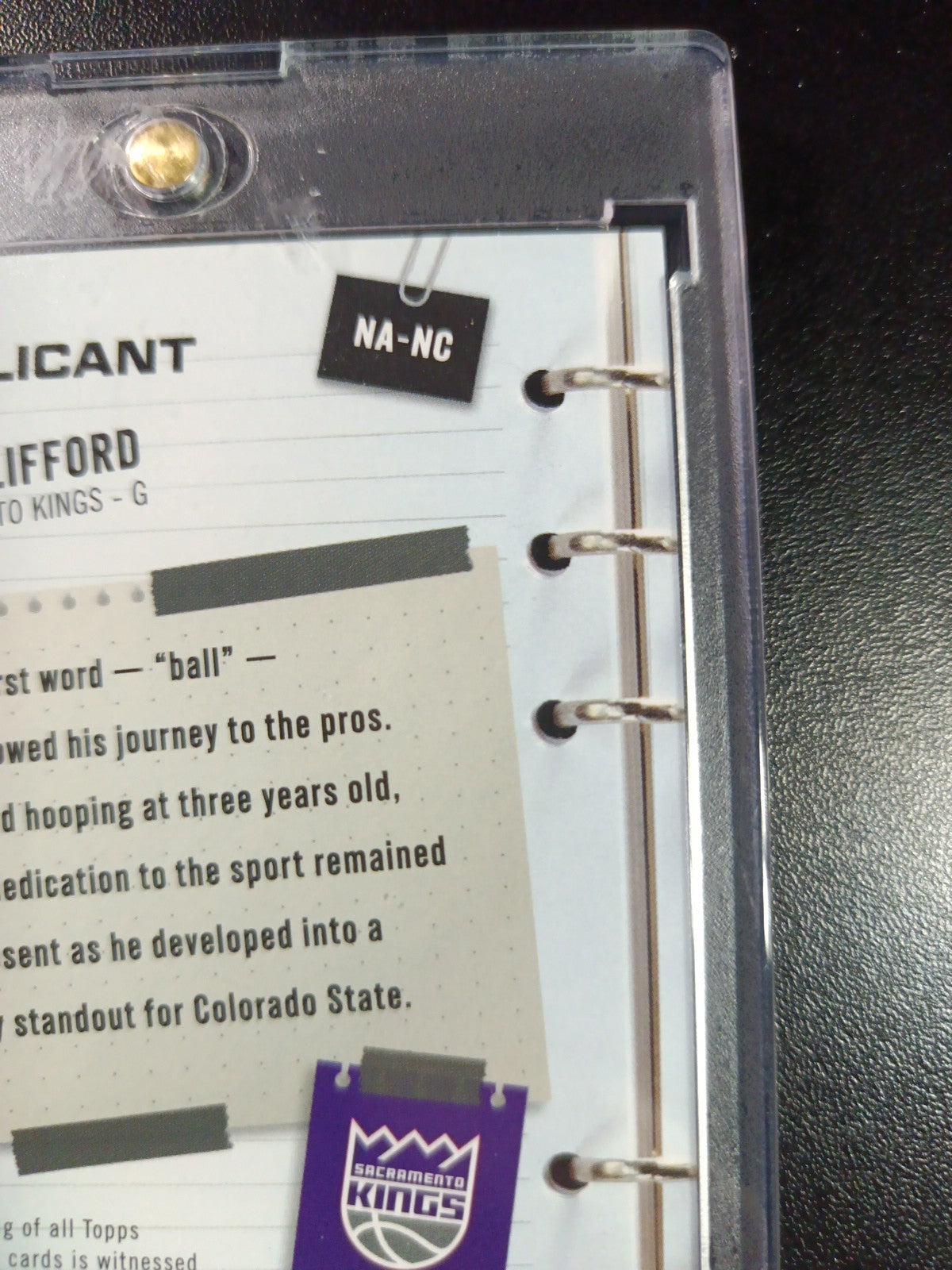 Rookie Autograph Nique Clifford New Applicant Card 2025-26 Topps Basketball NBA