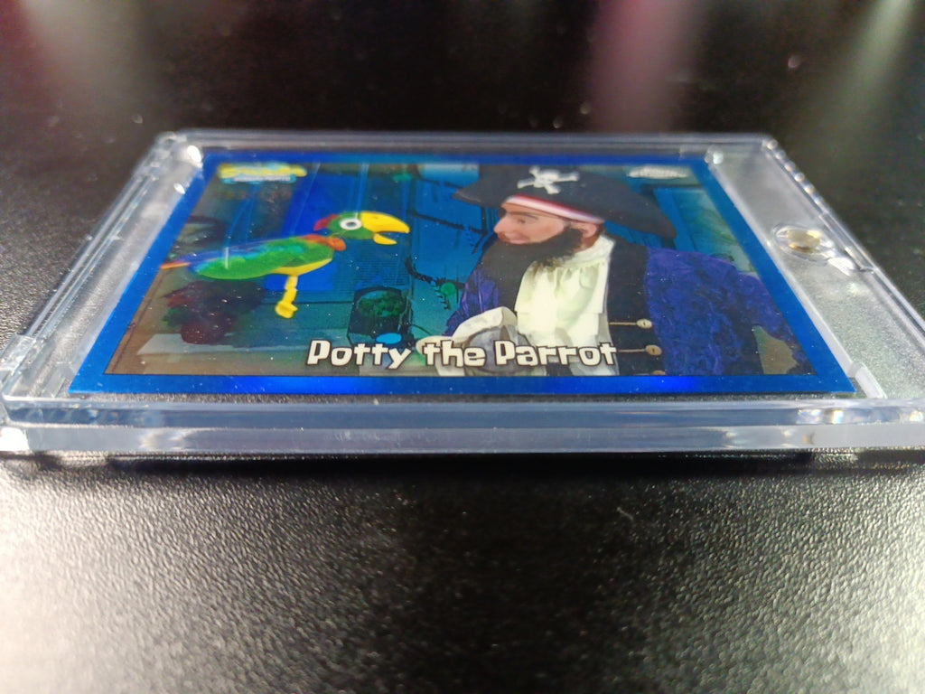 SpongeBob 63/150 Potty The Parrot Patchy The Pirate Blue Refractor Card /150