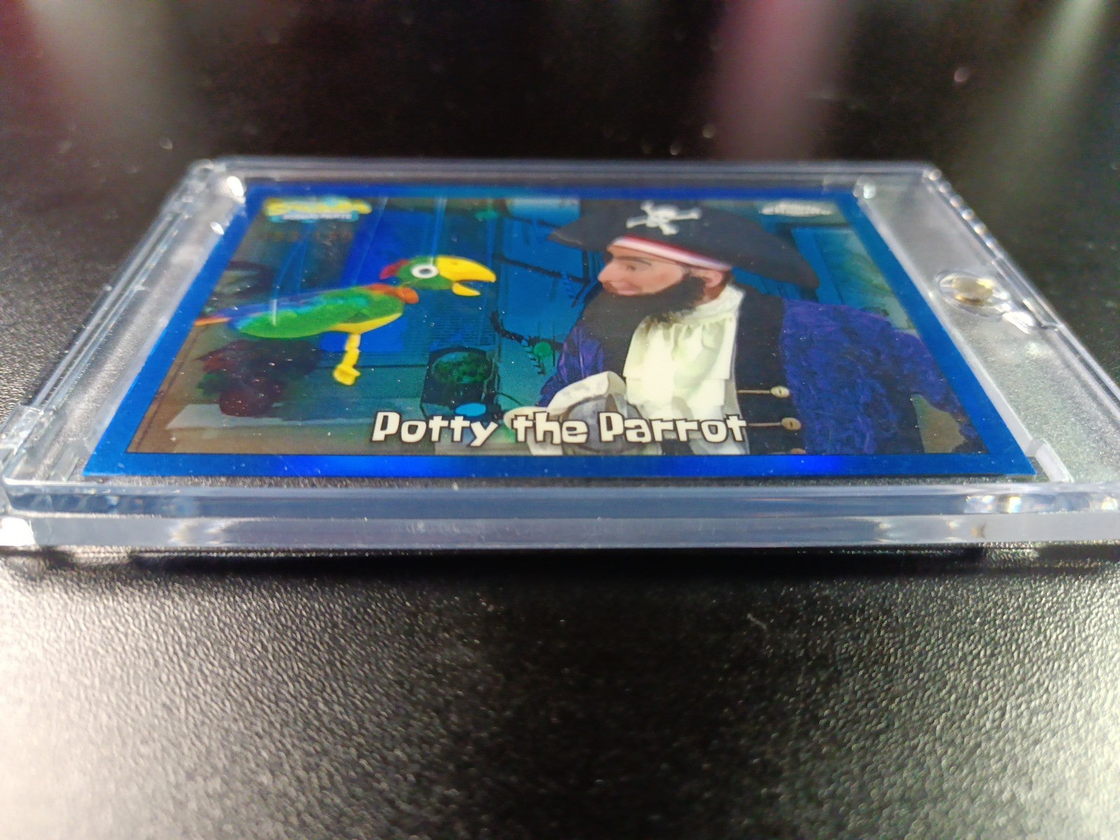 SpongeBob 63/150 Potty The Parrot Patchy The Pirate Blue Refractor Card /150