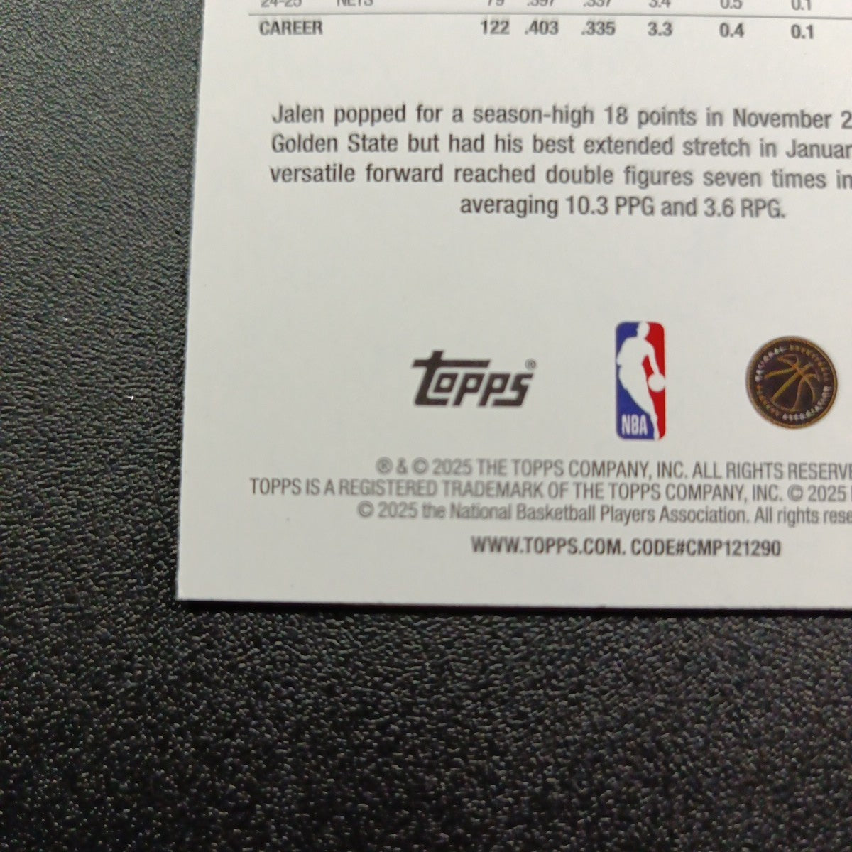 2025-26 Topps Basketball Card Jalen Wilson Silver Foil 45th Anniversary