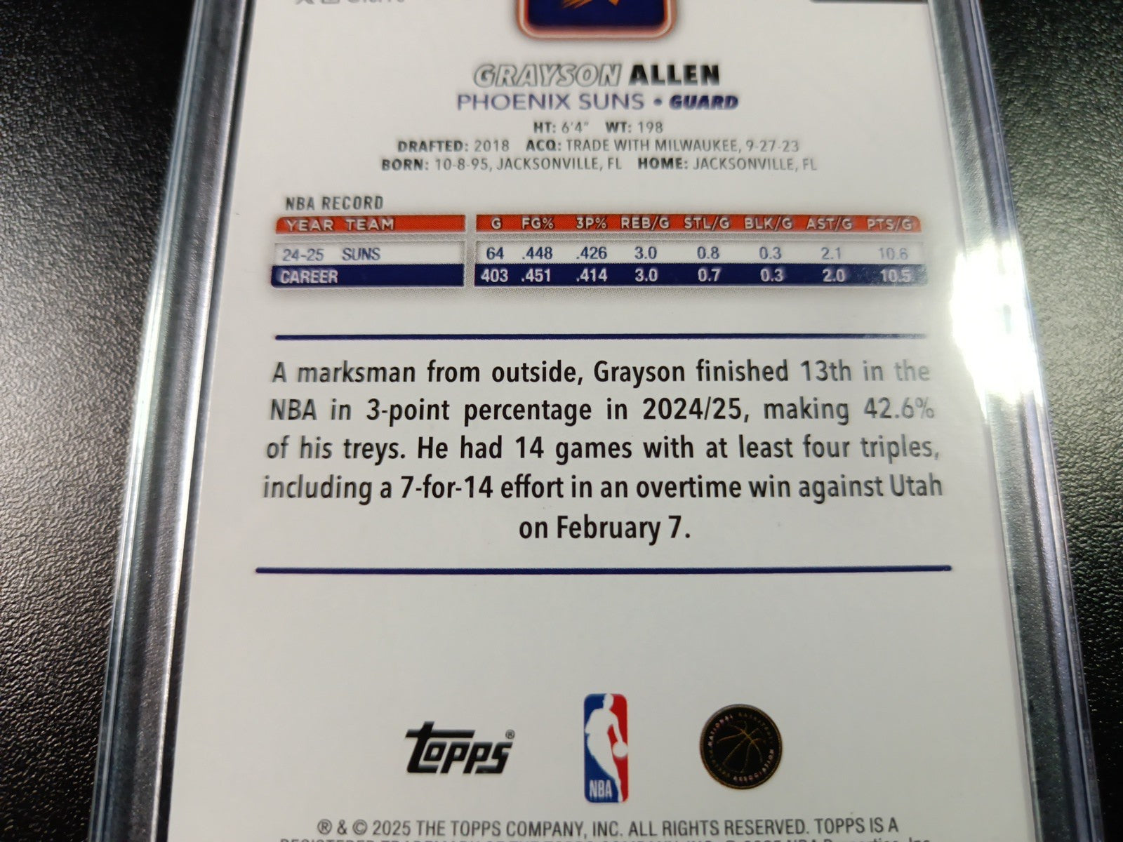 /99 Grayson Allen Season Tip Off Green Logofractor Card 2025-26 Topps Basketball