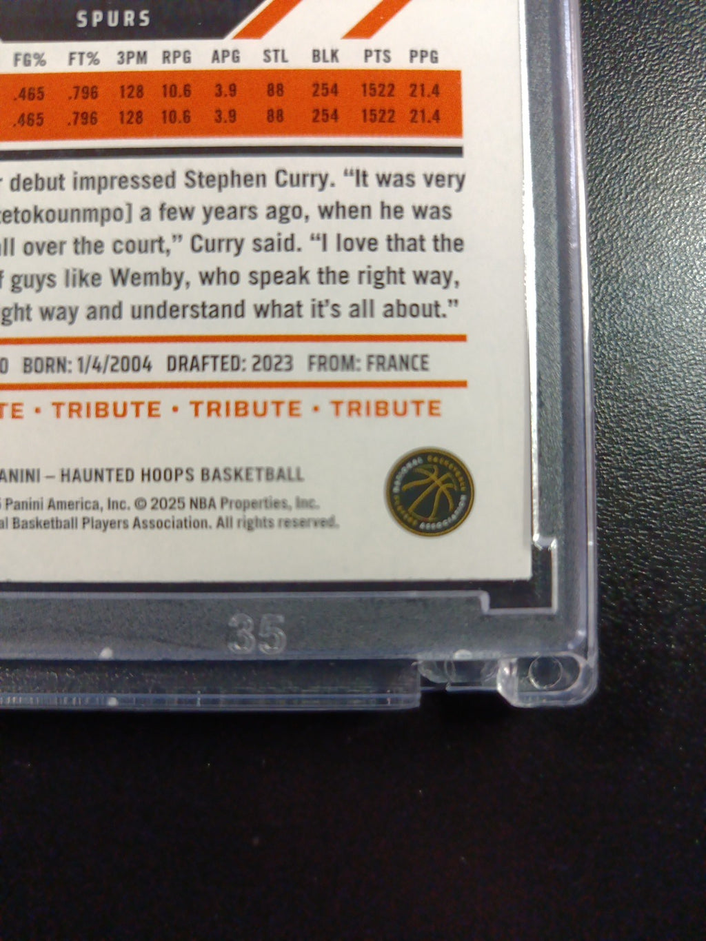 Spider Web Holo Wembanyama NBA Haunted Hoops 2024-25 Basketball Card Spurs Prizm