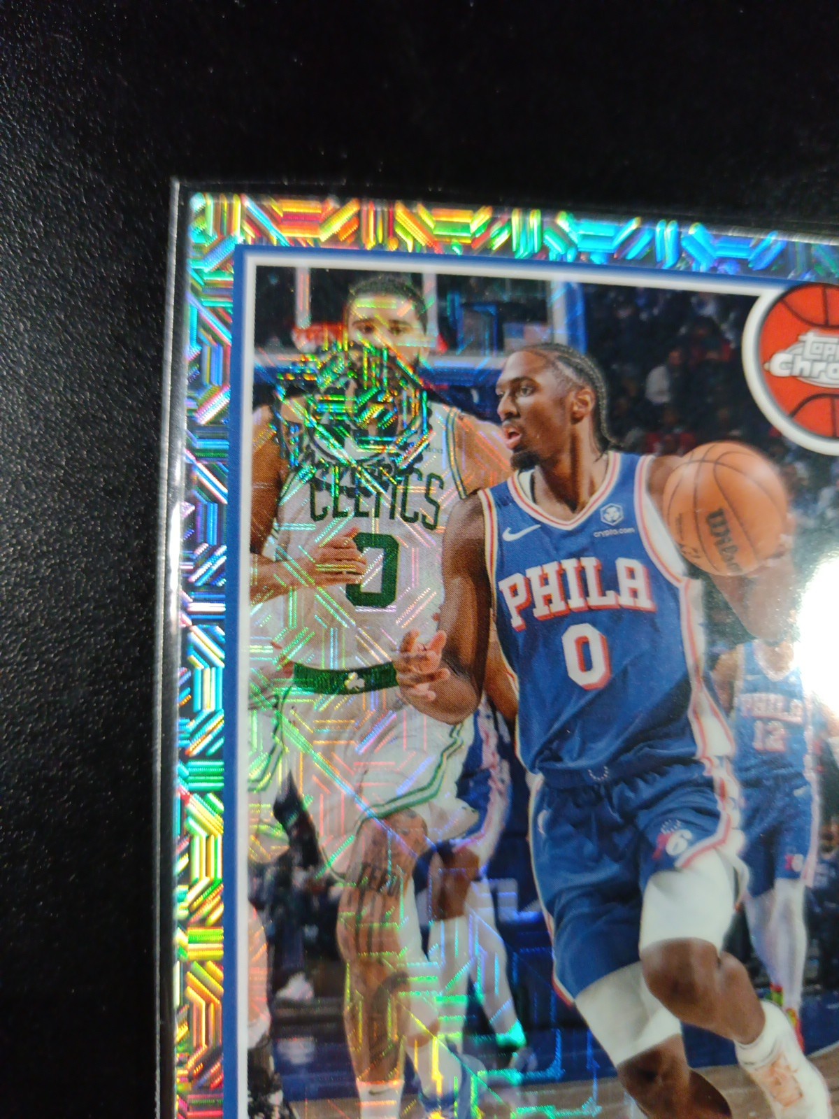 Mojo Refractor Tyrese Maxey 45th Anniversary Card 2025-26 Topps Basketball NBA