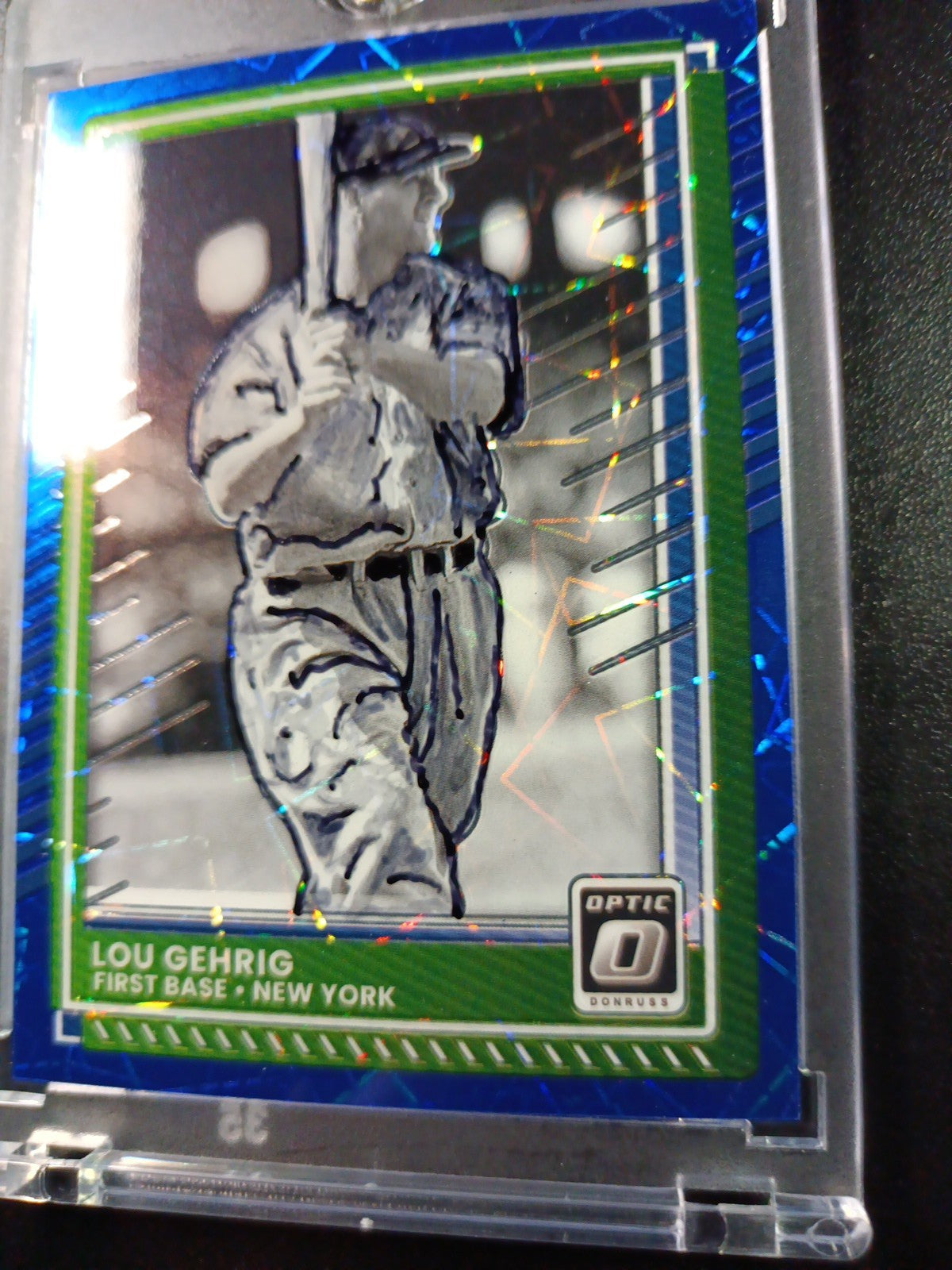 Lou Gehrig Prizm Artist Sketch Baseball Card Panini Donruss Optic