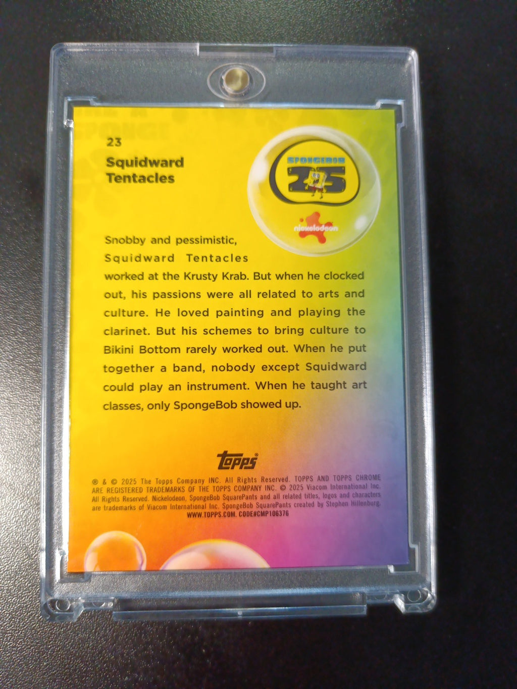 SpongeBob /150 Blue Refractor Squidward Tentacles Krusty Krab Topps 2025 Card