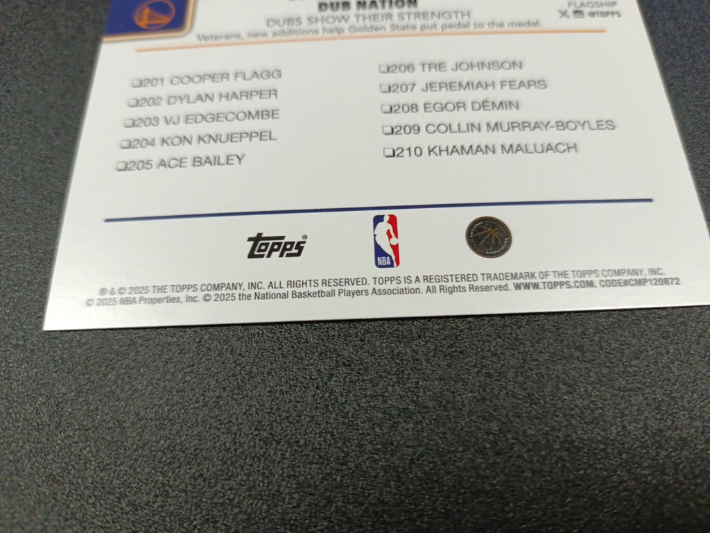 # /150 Topps Basketball 2025-26 Stephen Curry Dub Nation Blue Speck Prizm Dubs