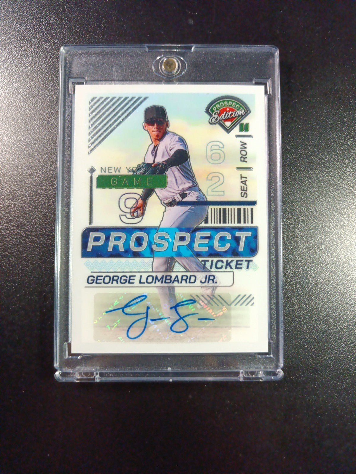 Yankees Rookie Autograph George Lombard Jr Prospect Glossy Baseball Card