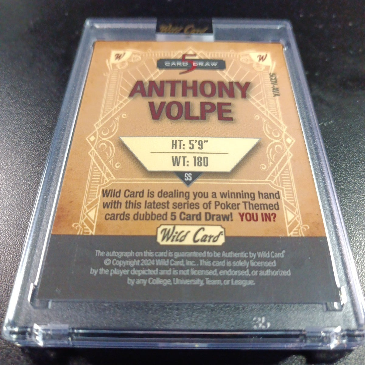 # 4/4 Autograph Anthony Volpe Holo Foil Purple Rookie Baseball Wild Card /1