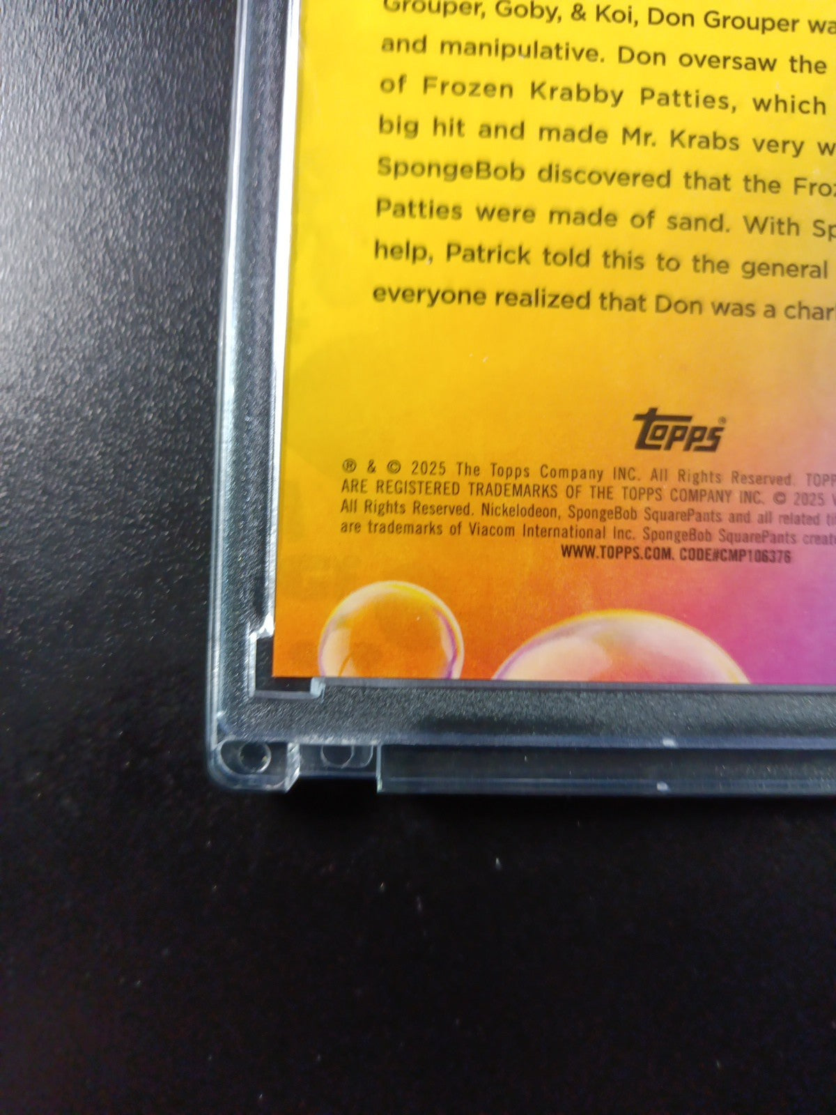 SpongeBob 33/50 Gold Refractor Don Grouper Card Topps Chrome /50