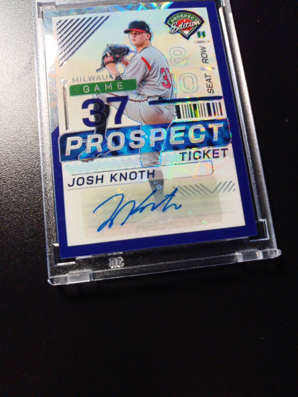 # /49 Prizm Autograph Josh Knoth Panini Prospect Rookie Baseball Card 2024