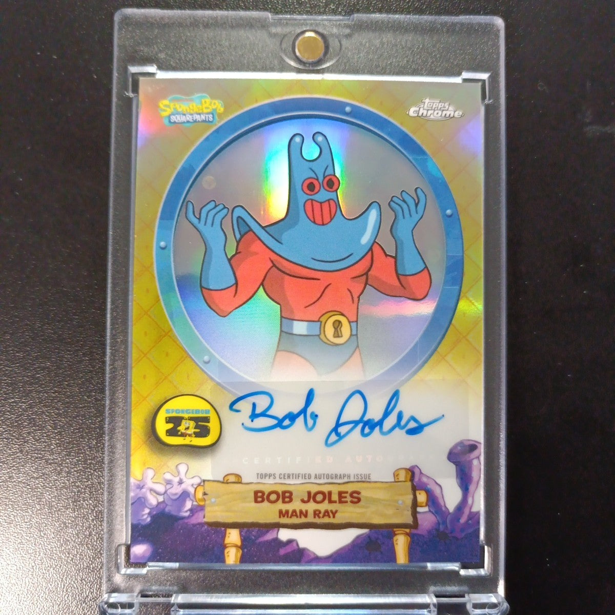 SpongeBob Autograph Man Ray Bob Joles Topps Chrome 2025 Refractor Card