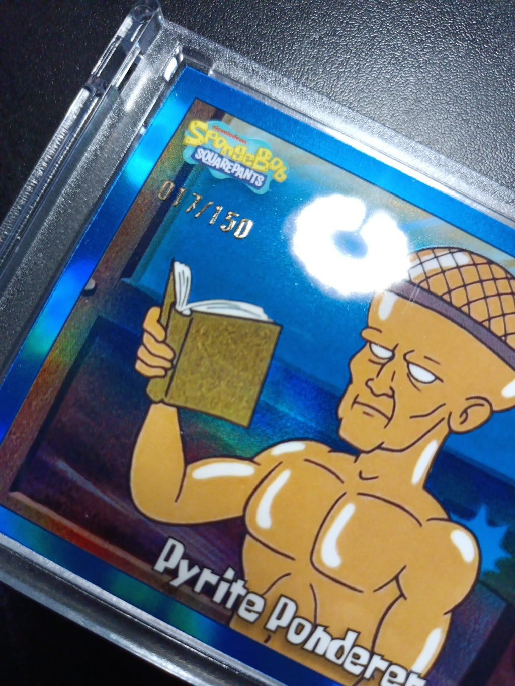 SpongeBob 17/150 Pyrite Ponderer Mermaid Man Blue Refractor Card Topps /150