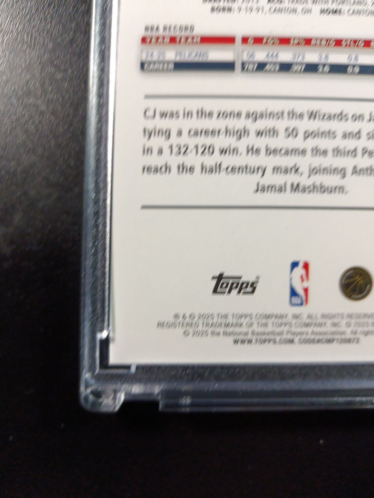 /99 Aj McCollum Season Tip Off Green Logofractor Card 2025-26 Topps Basketball