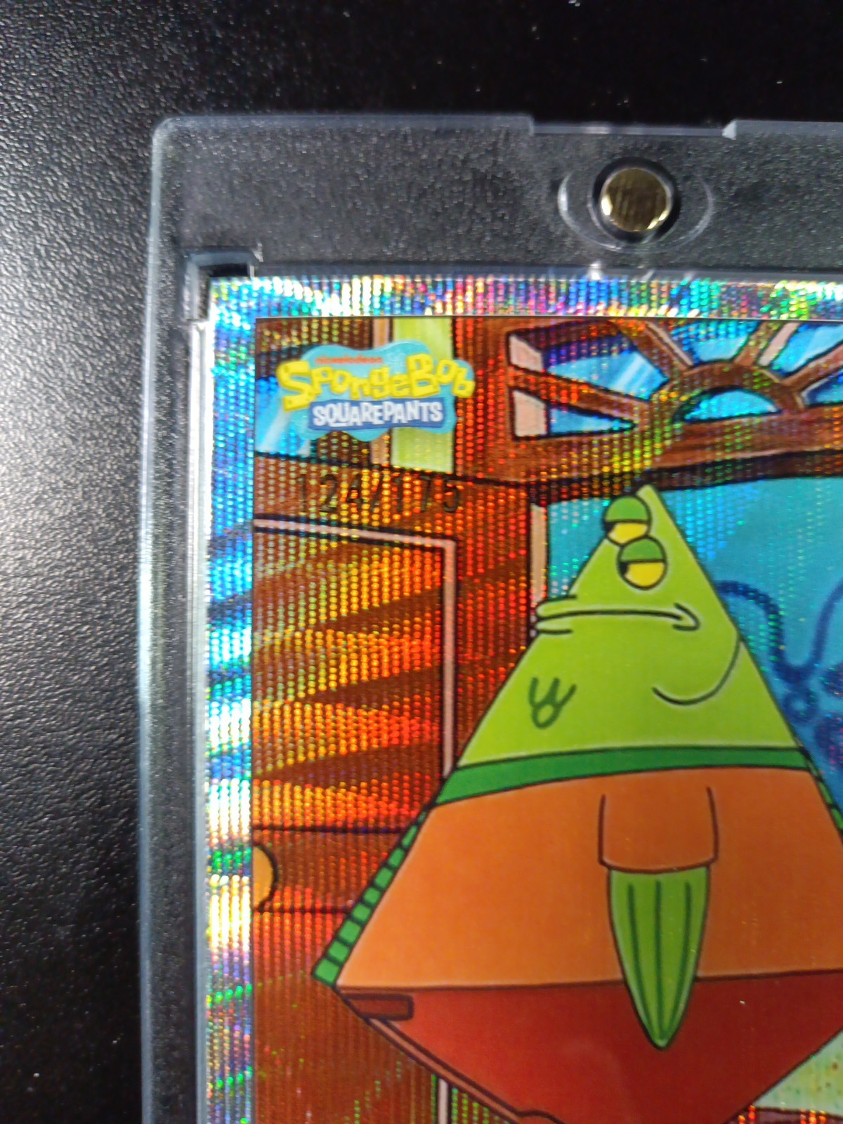 SpongeBob # 124/175 Silver Wave Refractor Flats The Flounder Card Topps /175