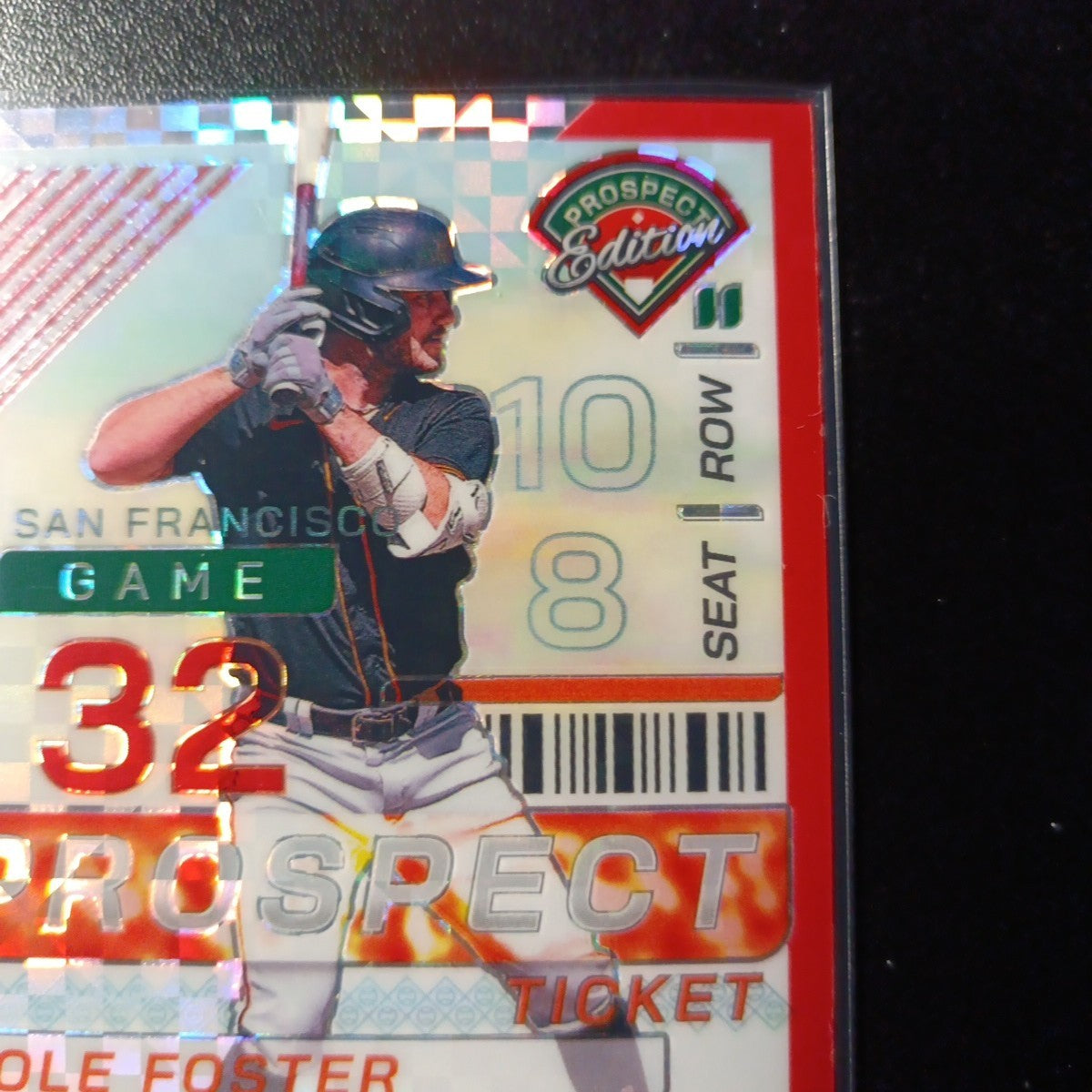 # /99 Red Checkered Prizm Auto Cole Foster Panini Prospect Rookie Baseball Card