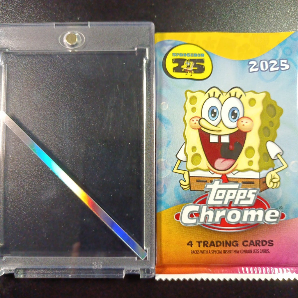 SpongeBob Factory Error Cut Trim Scrap Refractor Strip Topps Chrome Case Hit