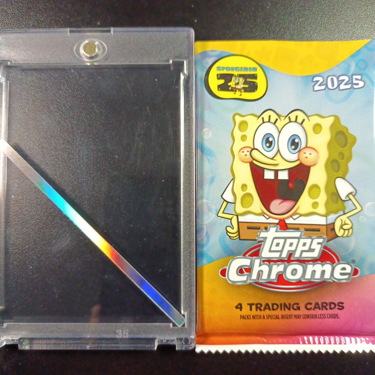 SpongeBob Factory Error Cut Trim Scrap Refractor Strip Topps Chrome Case Hit