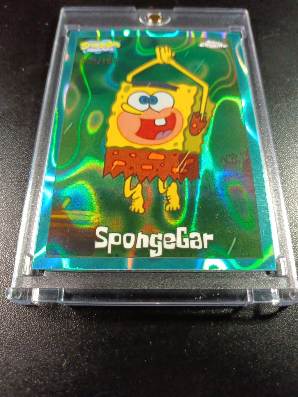 SpongeBob 11/199 SpongeGar LOW NUMBER Aqua Lava Refractor Card Topps Chrome /199