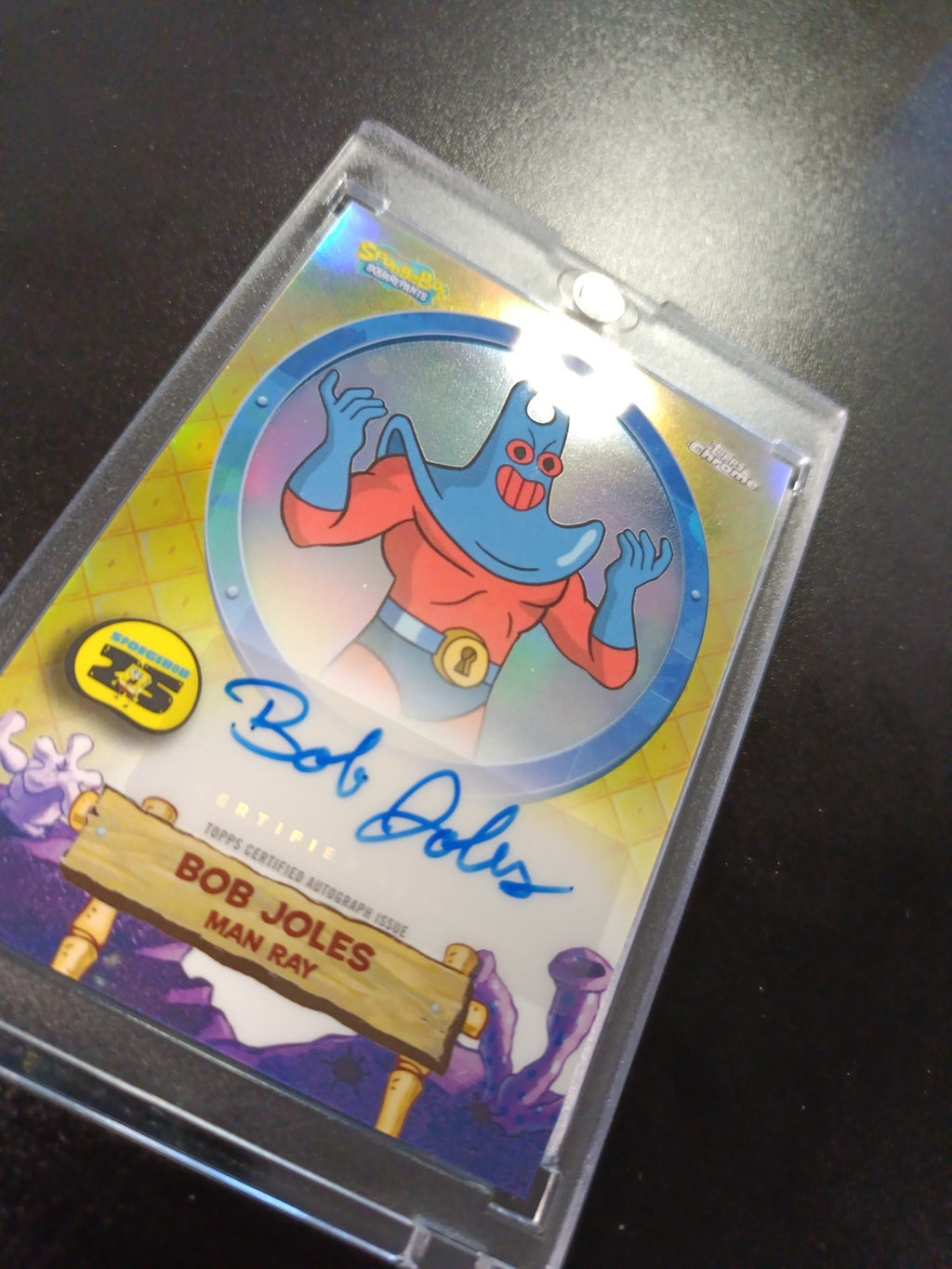 SpongeBob Autograph Man Ray Bob Joles Topps Chrome 2025 Refractor Card