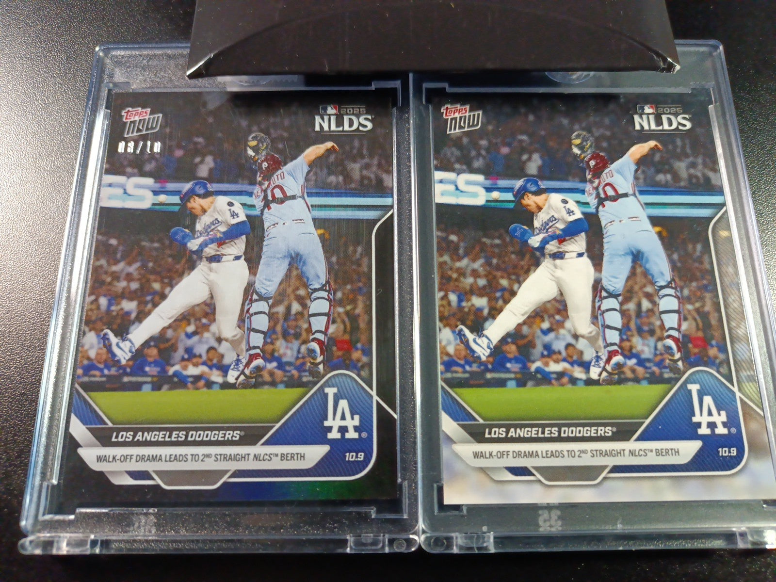 # /10 Black Foil Topps NOW 847 Dodgers MLB World Series Case Hit Baseball Card