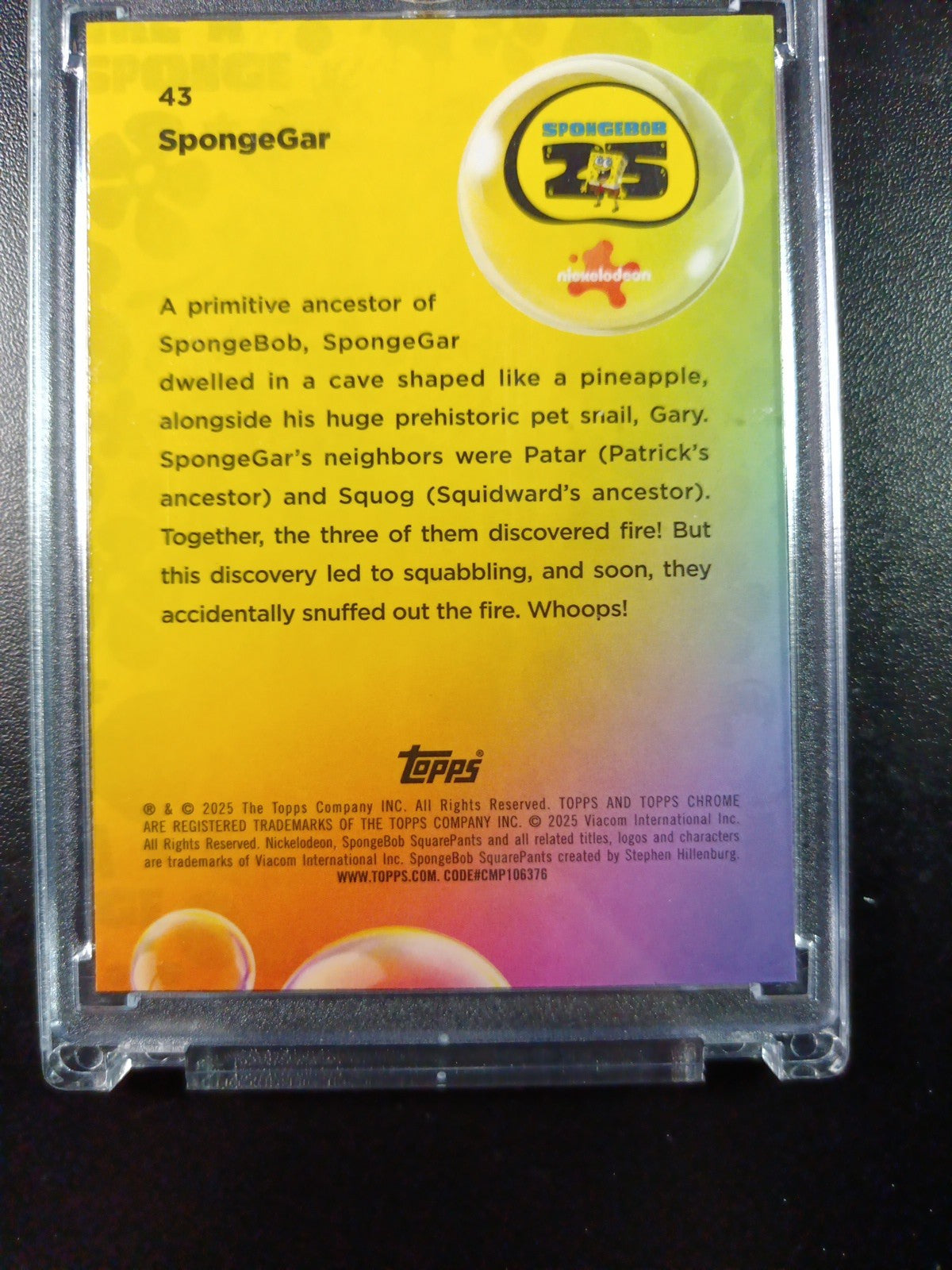 SpongeBob 11/199 SpongeGar LOW NUMBER Aqua Lava Refractor Card Topps Chrome /199