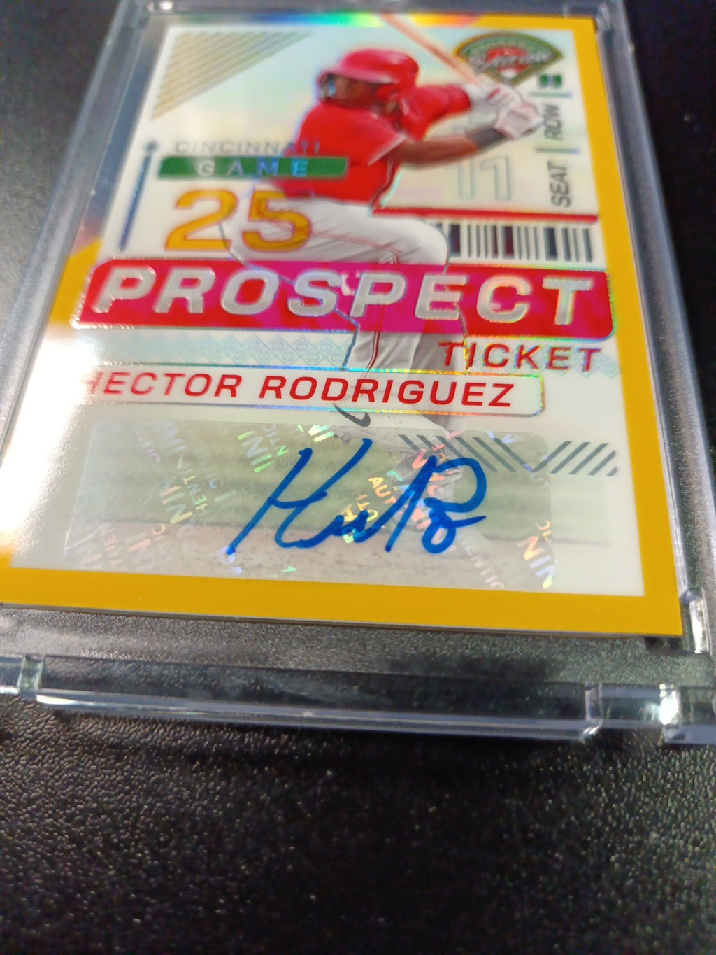 # /10 Gold Prizm Autograph  Hector Rodriguez Rookie Prospect Baseball Card