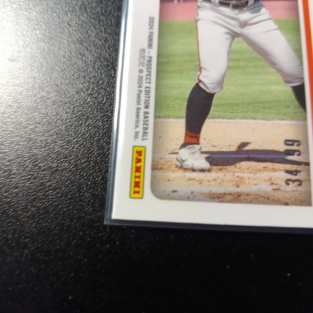 # /99 Red Checkered Prizm Auto Cole Foster Panini Prospect Rookie Baseball Card