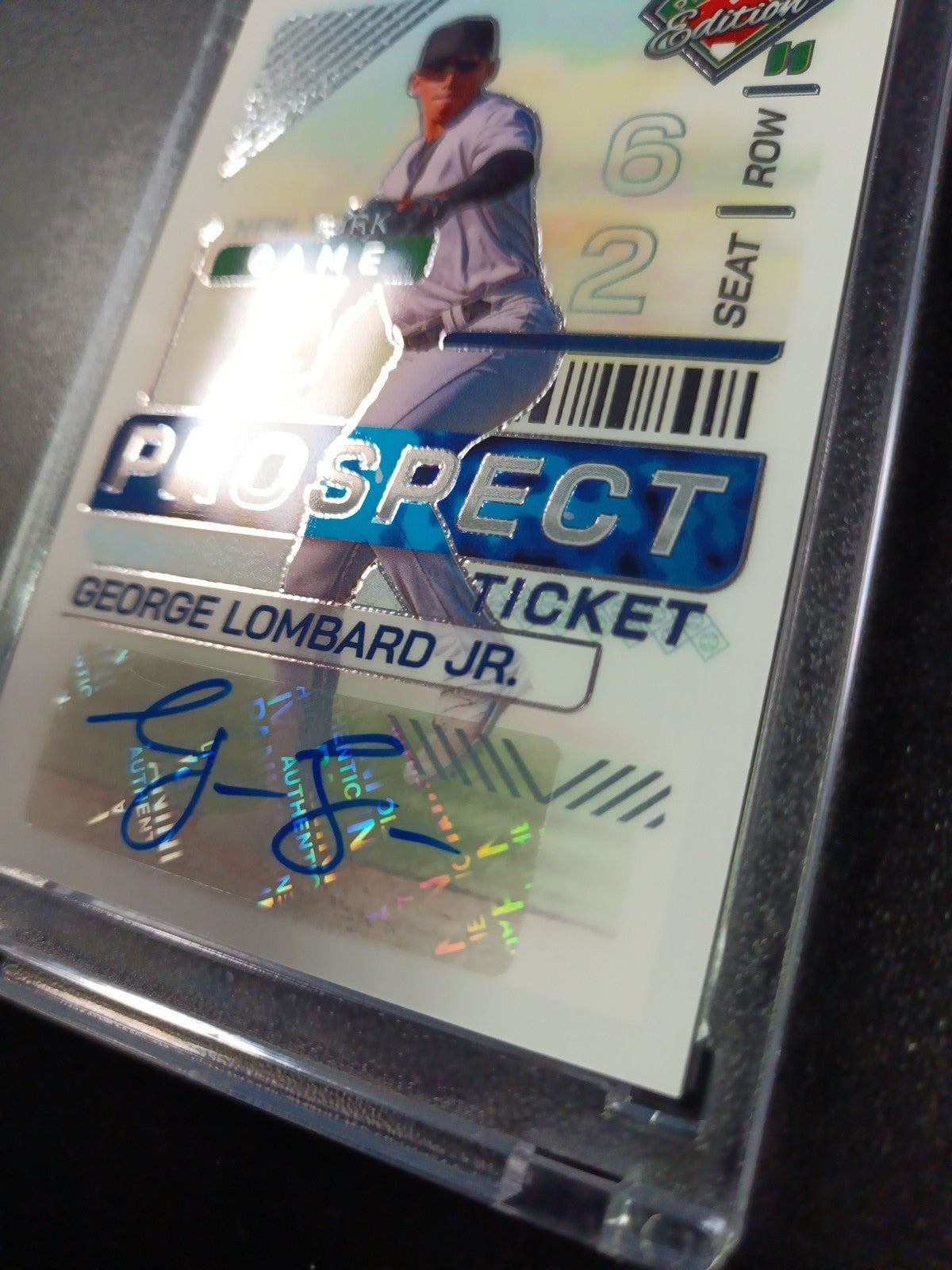 Yankees Rookie Autograph George Lombard Jr Prospect Glossy Baseball Card