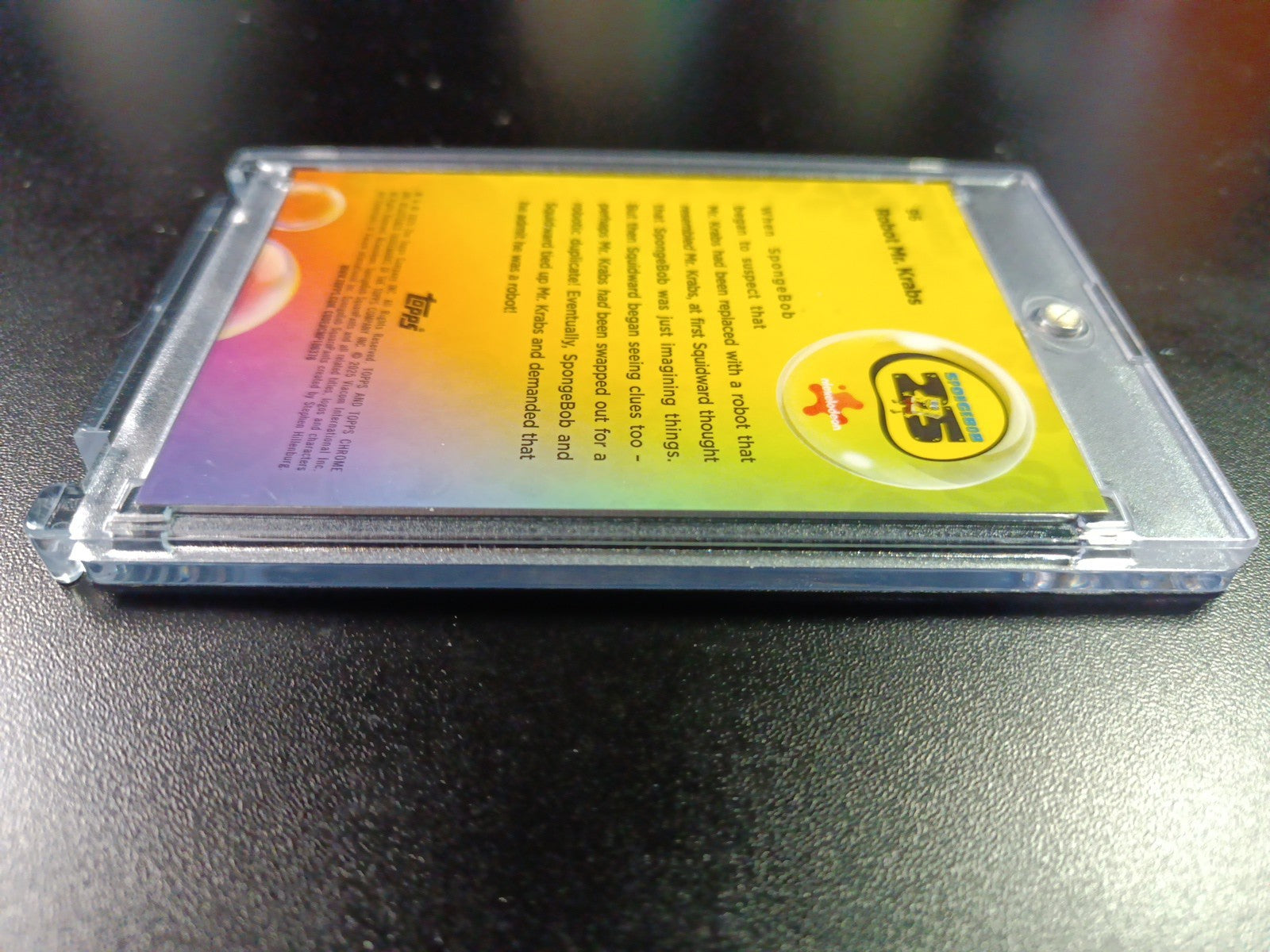 SpongeBob 6/99 Blue Bubblefractor Robot Mr. Krabs Bubble Card Topps Chrome /99