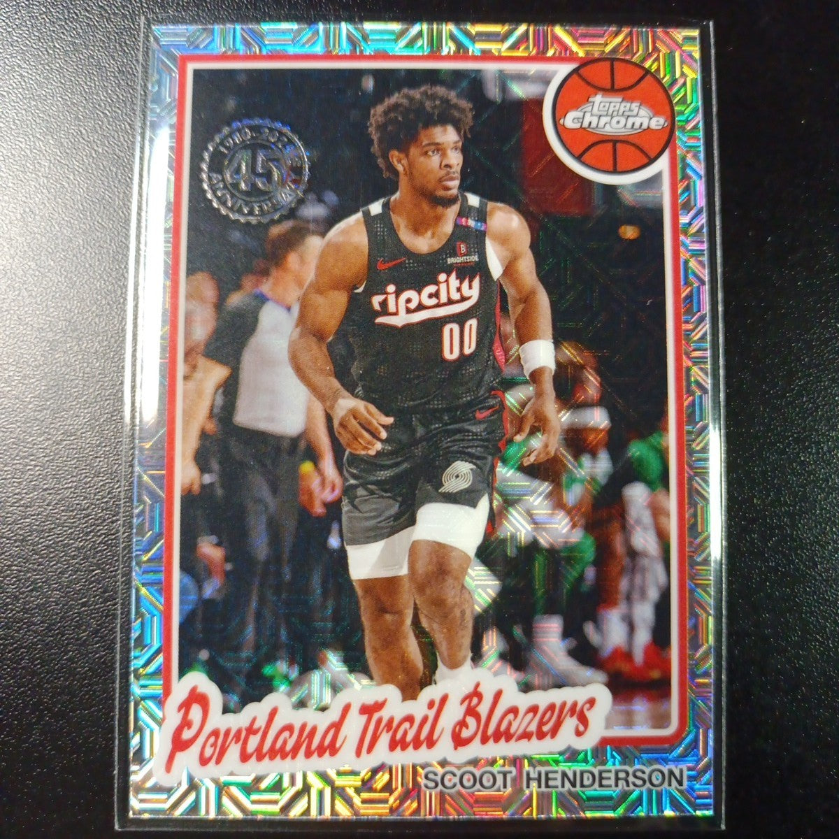 Mojo Refractor Scoot Henderson 45th Anniversary Card 25-26 Topps Basketball 
