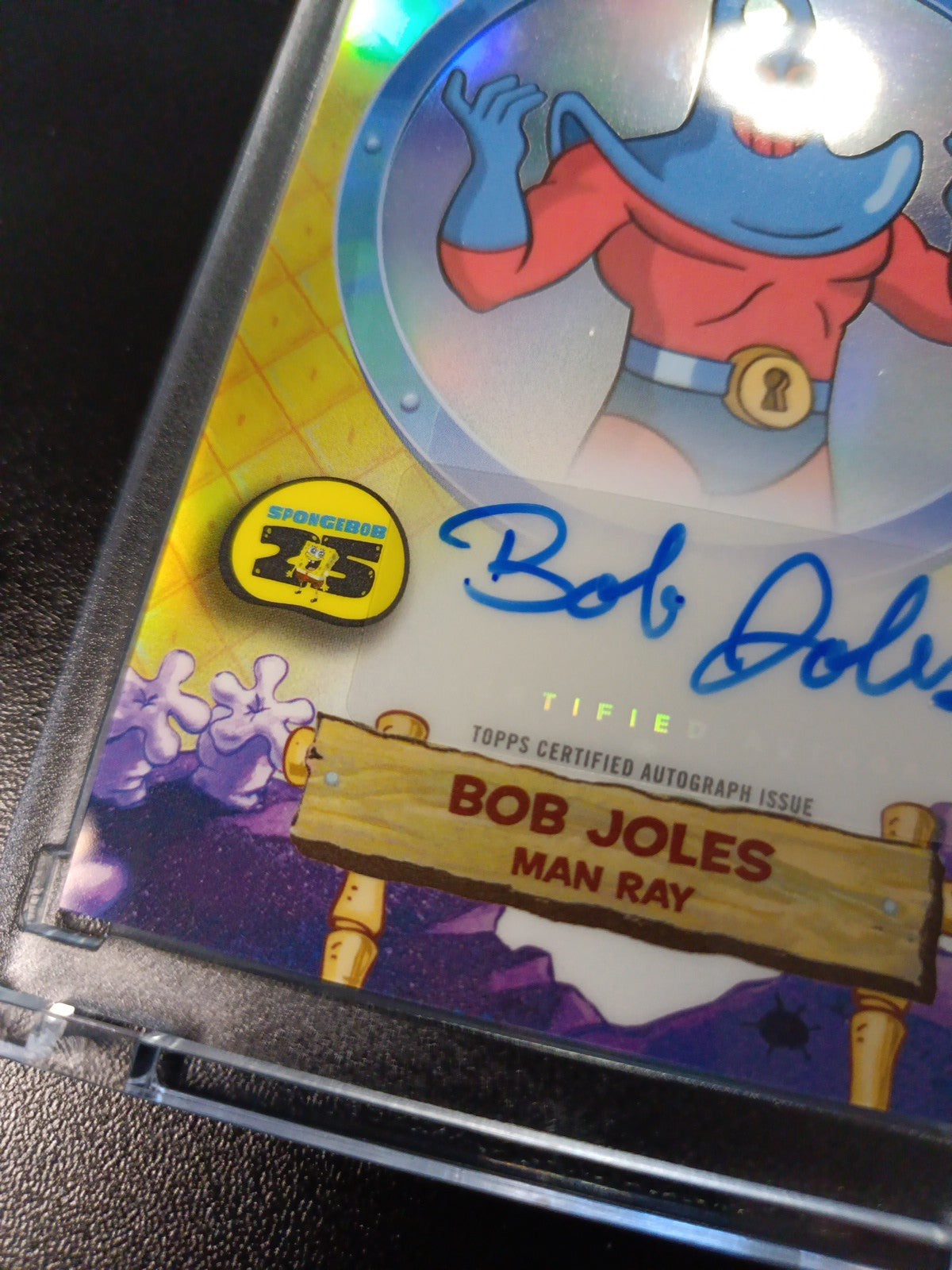 SpongeBob Autograph Man Ray Bob Joles Topps Chrome 2025 Refractor Card