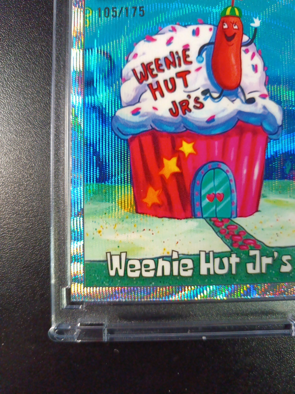 SpongeBob # 105/175 Silver Wave Refractor Weenie Hut Jr's Card Topps Chrome /175