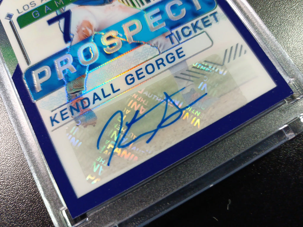 # /125 Blue Prizm Autograph Kendall George Dodgers Rookie Prospect Baseball Card