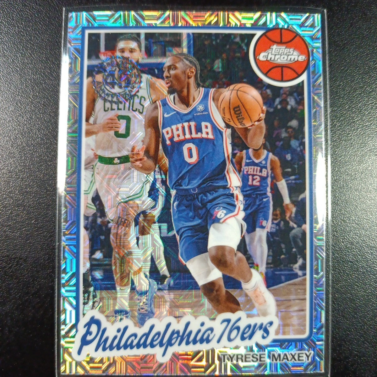 Mojo Refractor Tyrese Maxey 45th Anniversary Card 2025-26 Topps Basketball NBA