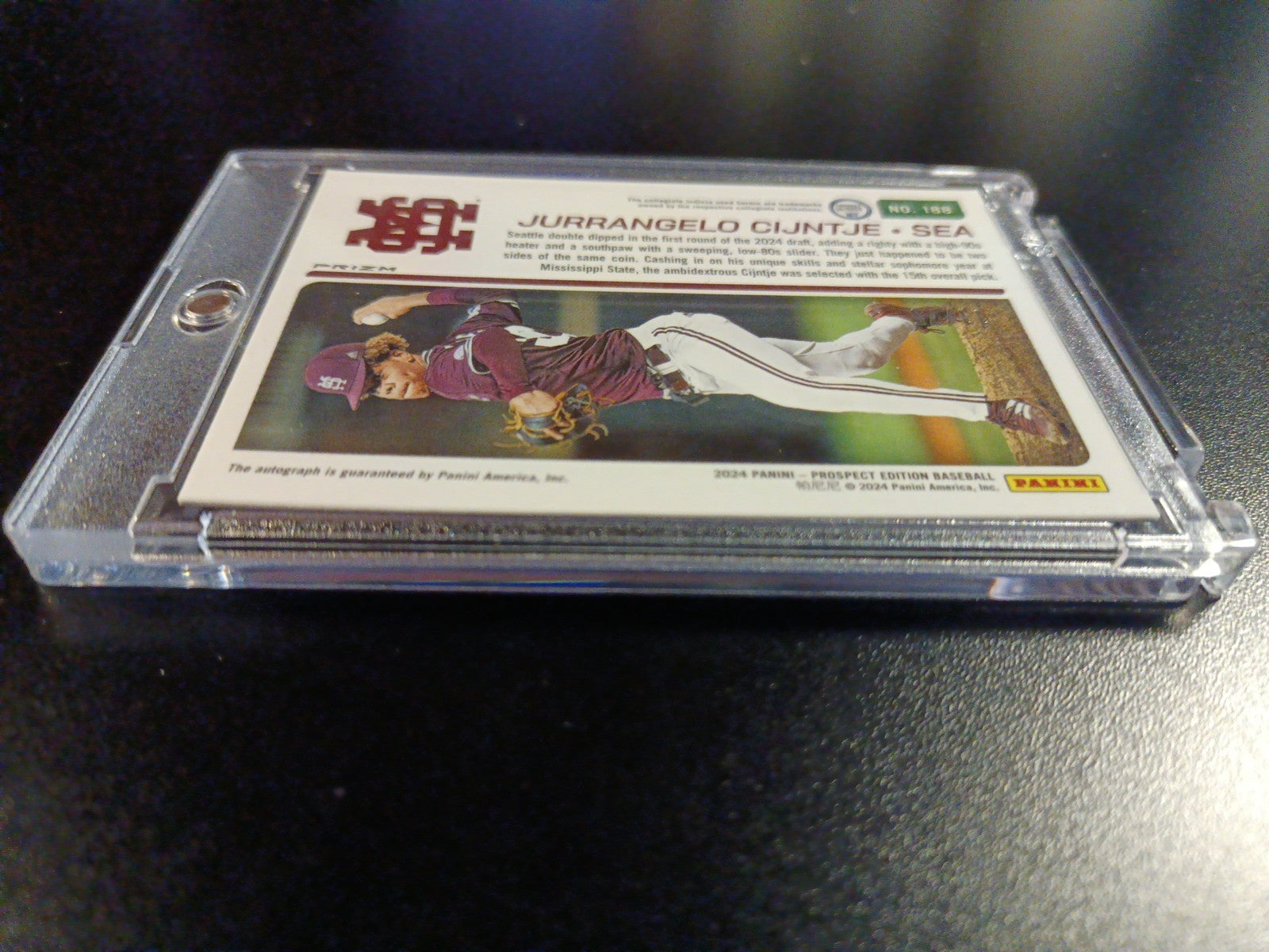 # /75 Autograph Jurrangelo Cijntje Mariners Rookie Wave Prizm Baseball Card 