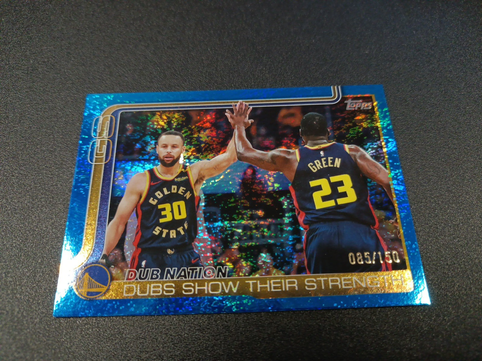 # /150 Topps Basketball 2025-26 Stephen Curry Dub Nation Blue Speck Prizm Dubs