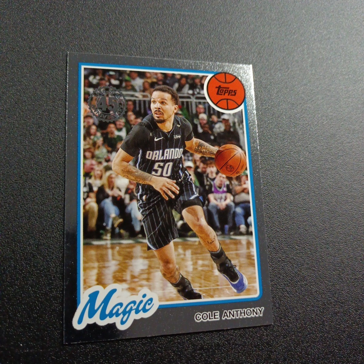 2025-26 Topps Basketball Card Cole Anthony Silver Foil 45th Anniversary