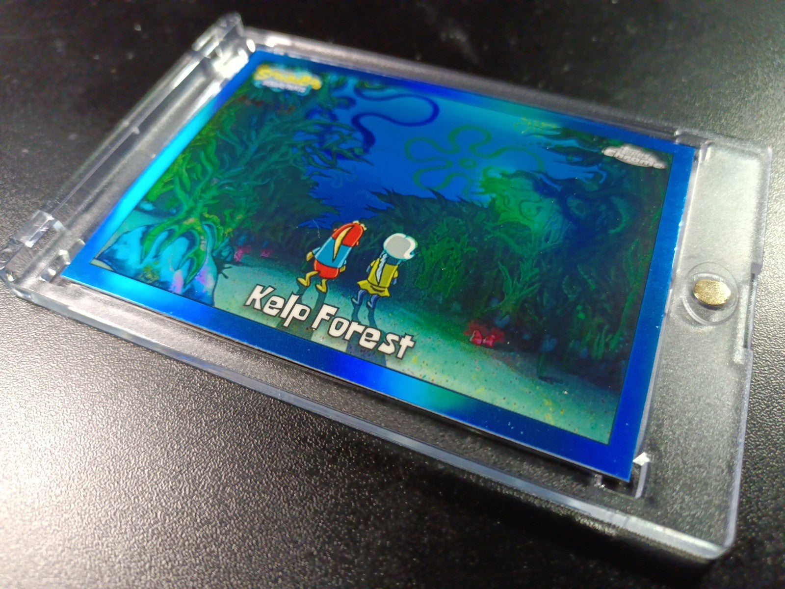 SpongeBob 44/150 Kelp Forest Bikini Bottom Blue Refractor Card Topps Chrome /150