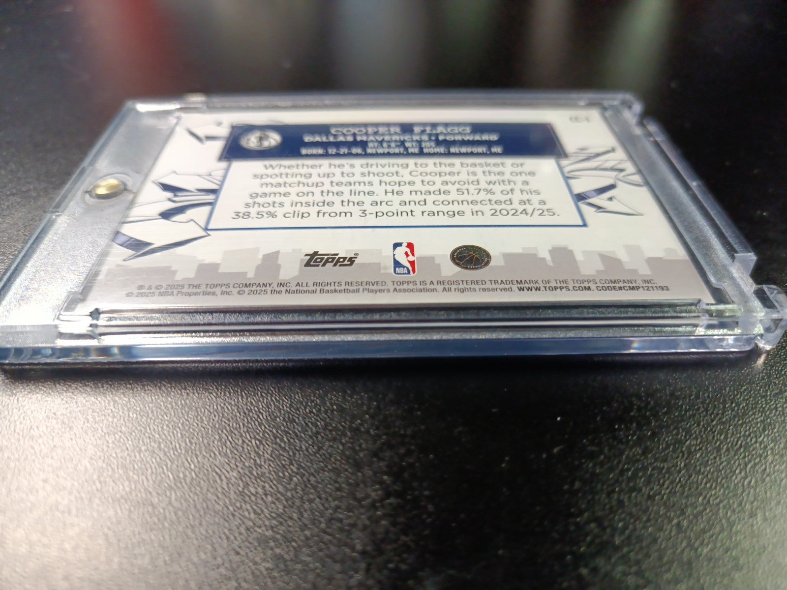 #1 Cooper Flagg Rookie Graffiti Clutch City Foil Card 2025-26 Topps Basketball