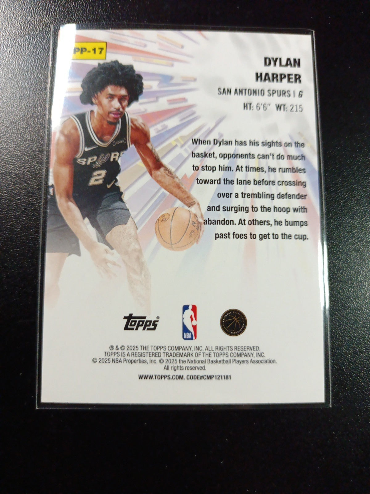 Dylan Harper Rookie Silver Foil Power Players Card 2025-26 Topps Basketball