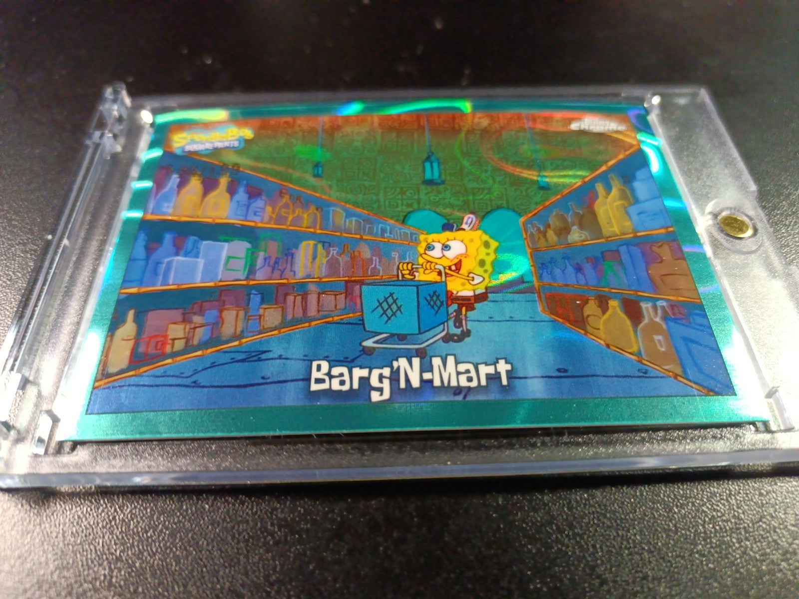 SpongeBob 124/199 Barg'N-Mart Shopping Aqua Lava Refractor Card Topps /199