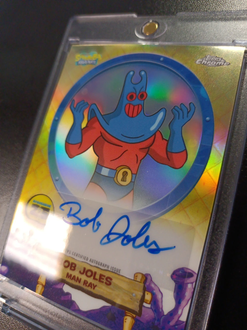 SpongeBob Autograph Man Ray Bob Joles Topps Chrome 2025 Refractor Card