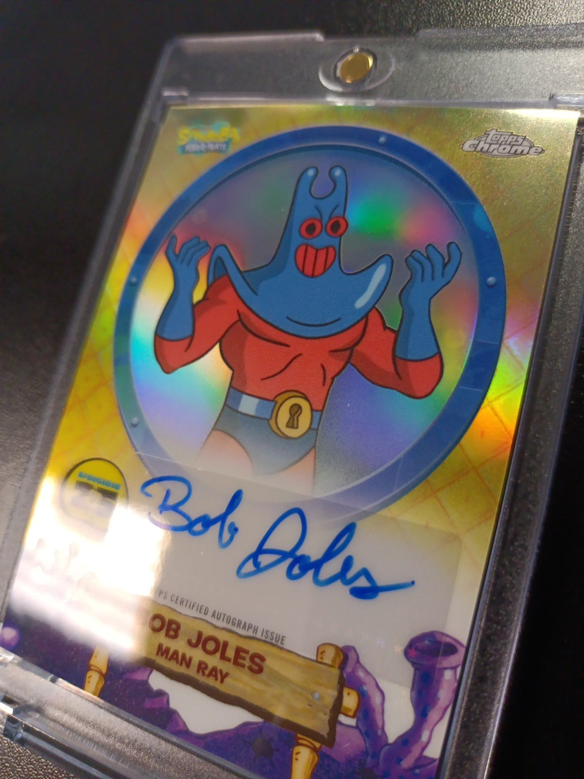 SpongeBob Autograph Man Ray Bob Joles Topps Chrome 2025 Refractor Card