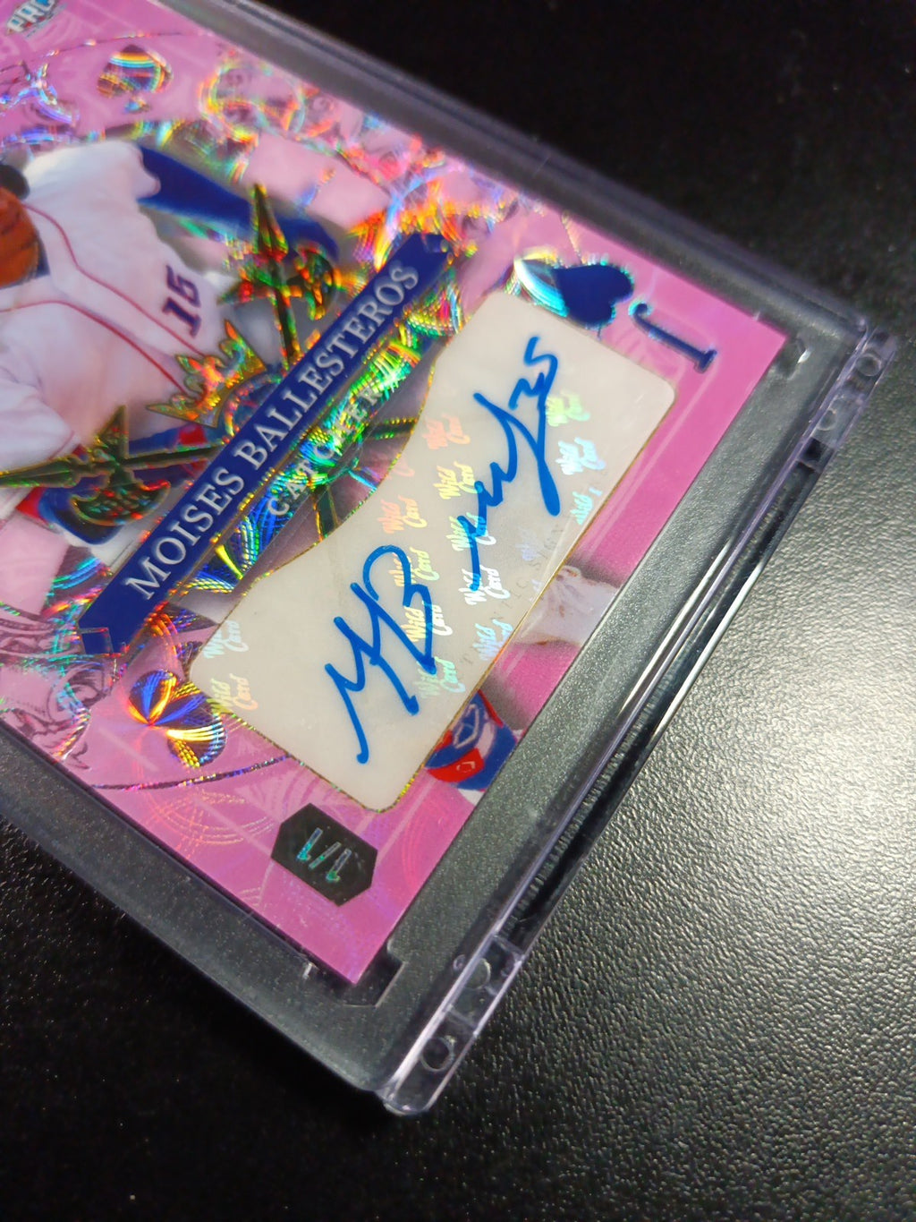 # 1/1 Autograph Moises Ballesteros Rookie Baseball Card Disco Prizm Refractor