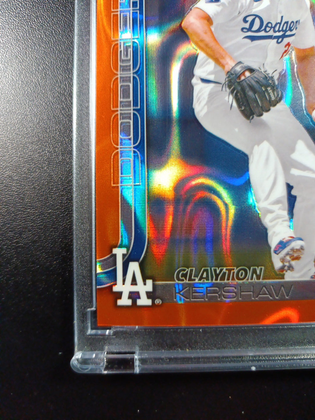 Clayton Kershaw #2/25 Orange Lava Prizm Refractor Topps Chrome Baseball Card 